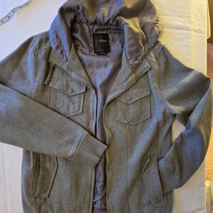 Olivers Gray Hooded Wool-Blend Jacket - Men's